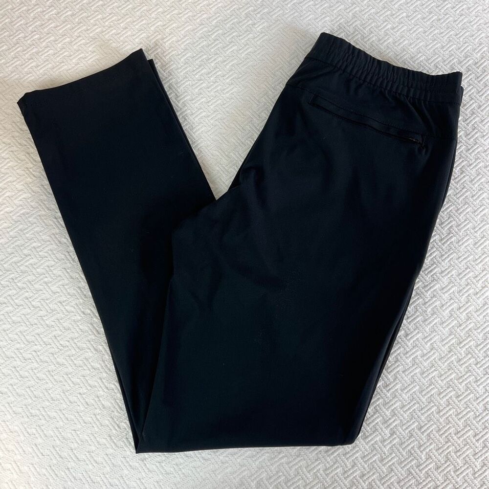 Denver Hayes Men's Size 34x32 Easy Care Never Iron Black Flat Front Dress Pants
